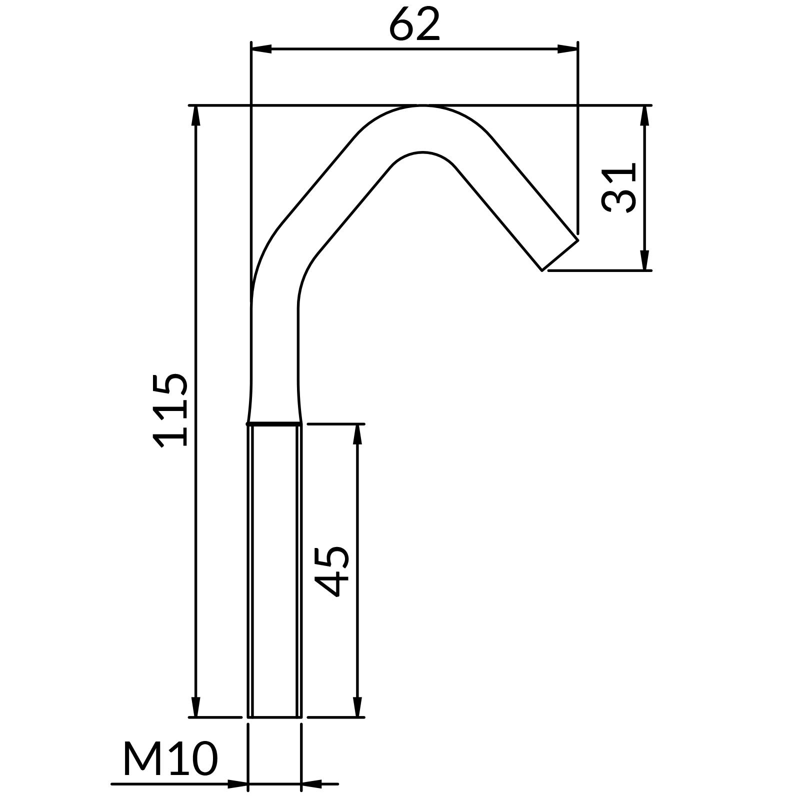 Hak mocowania trapezu HT M10 (25szt./opak)