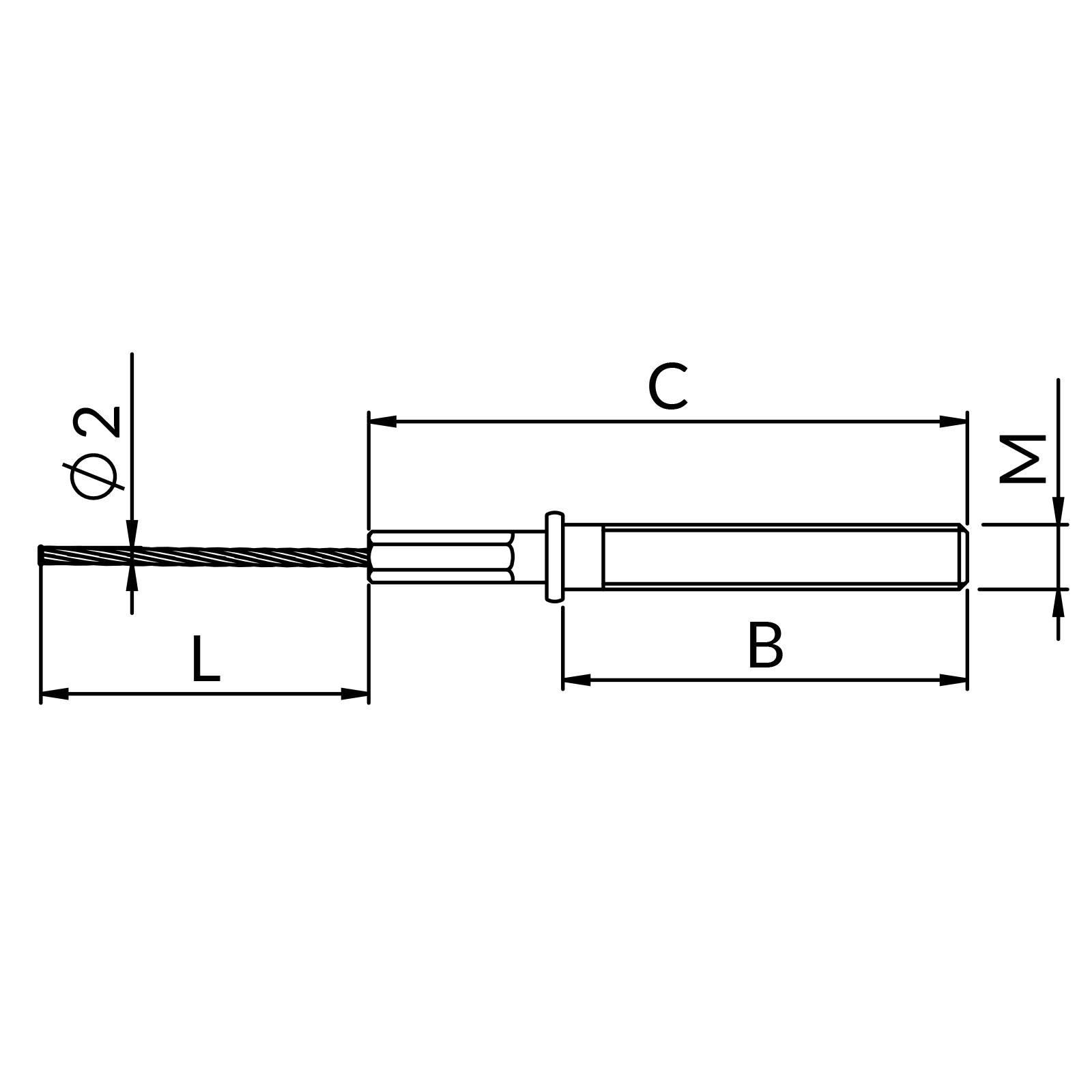 Zawiesie linkowe z przyłączem metrycznym LS