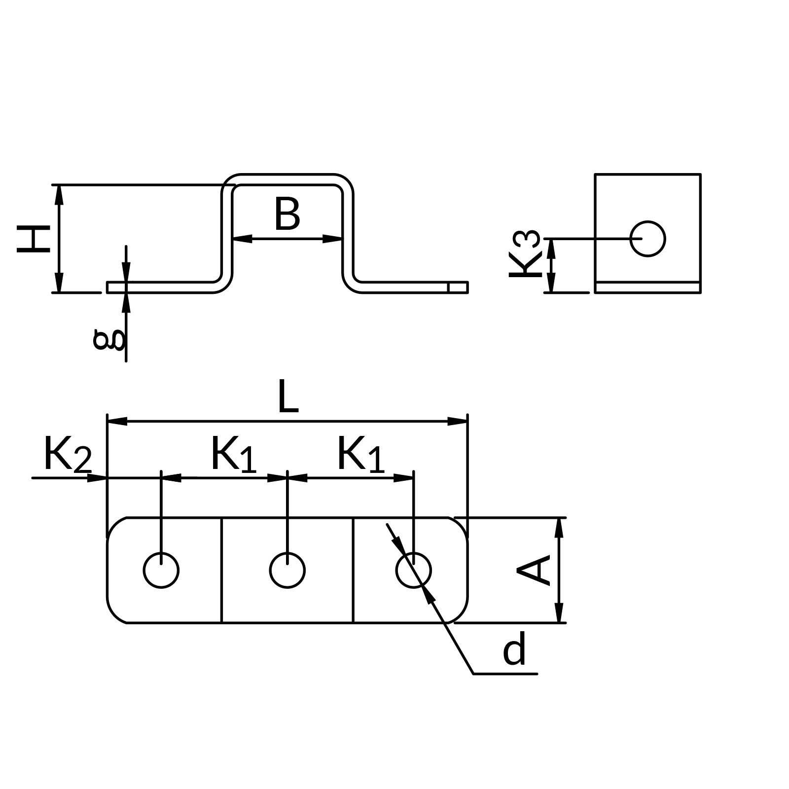 Kształtka kapeluszowa XK do profili MF nierdzewna 