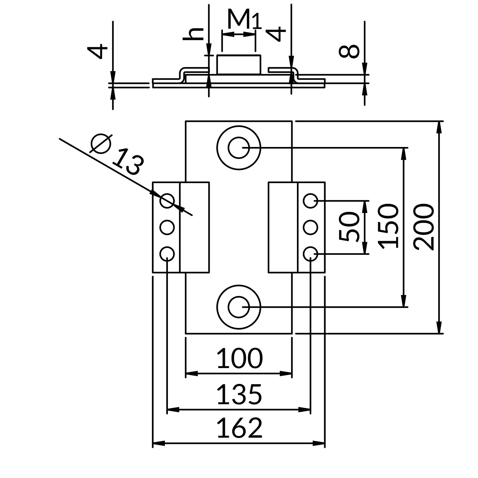 Podpora przesuwna PSB2 2xM12/16 OC.OG. (1szt./opak)
