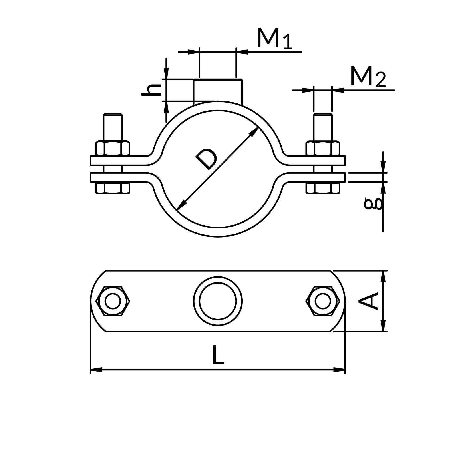 Obejma Punktu Stałego PST-025 (32-37) z przyłączem M20 OC.OG. (1szt./opak)