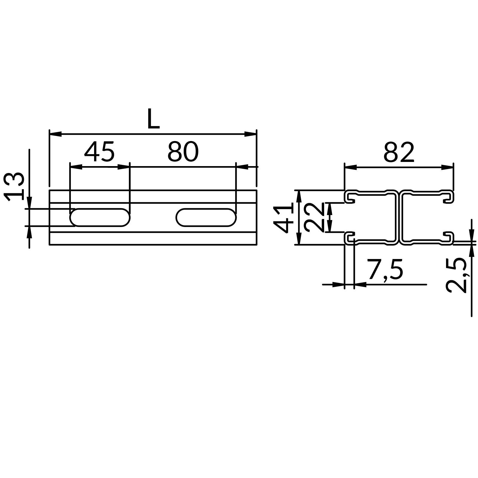 Profile podwójne OG-SD-MF2,5 41X82