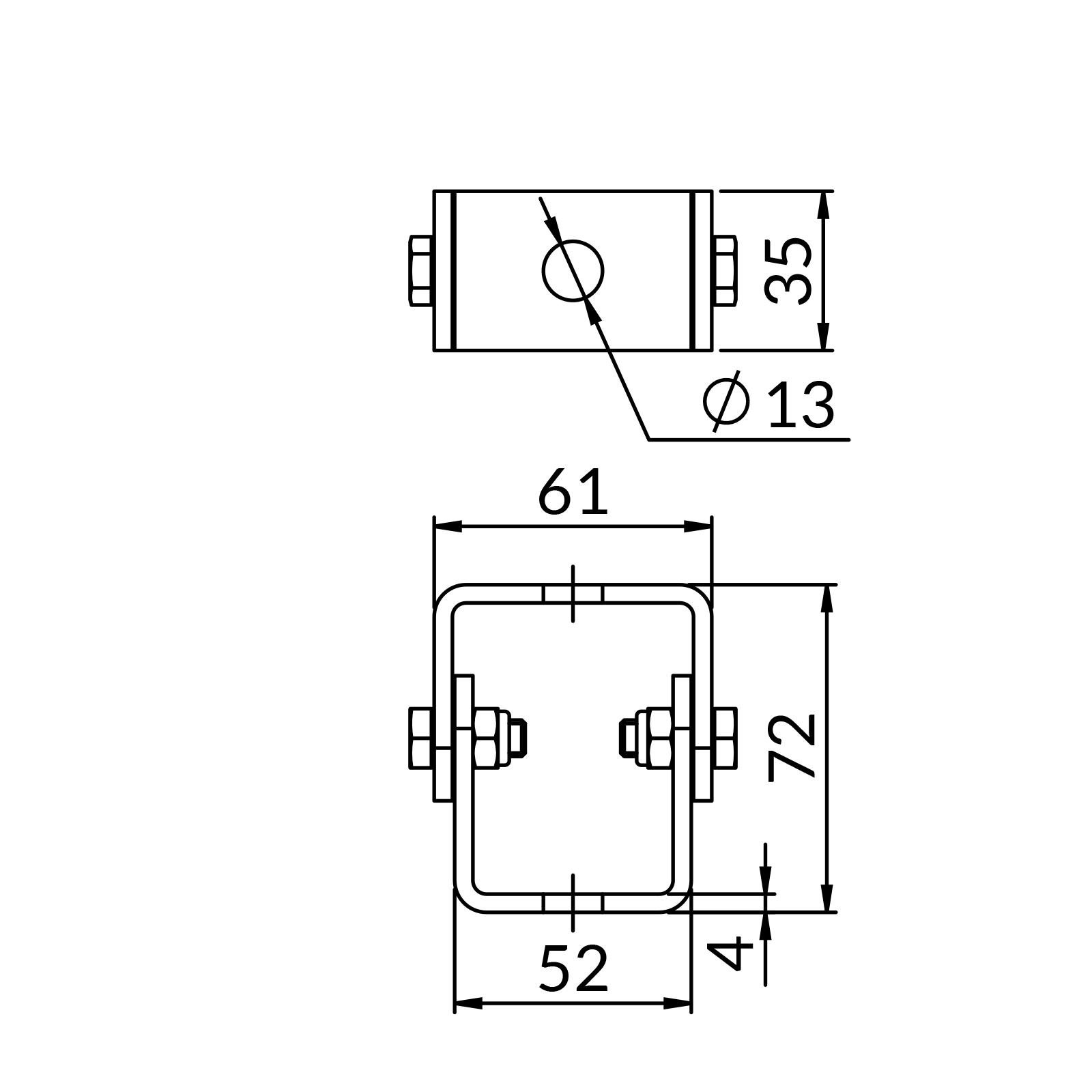 Wspornik przegubowy fi-13mm OC.OG. (10szt./opak)