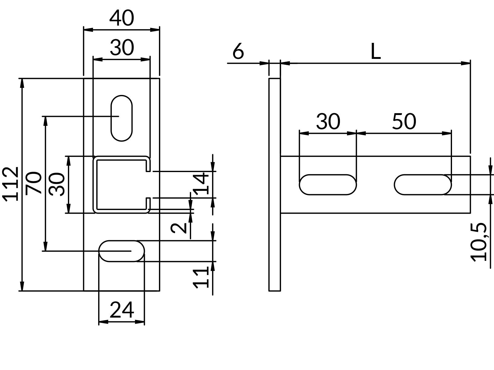 Konsole obrócone SS90-A2,0 30X30