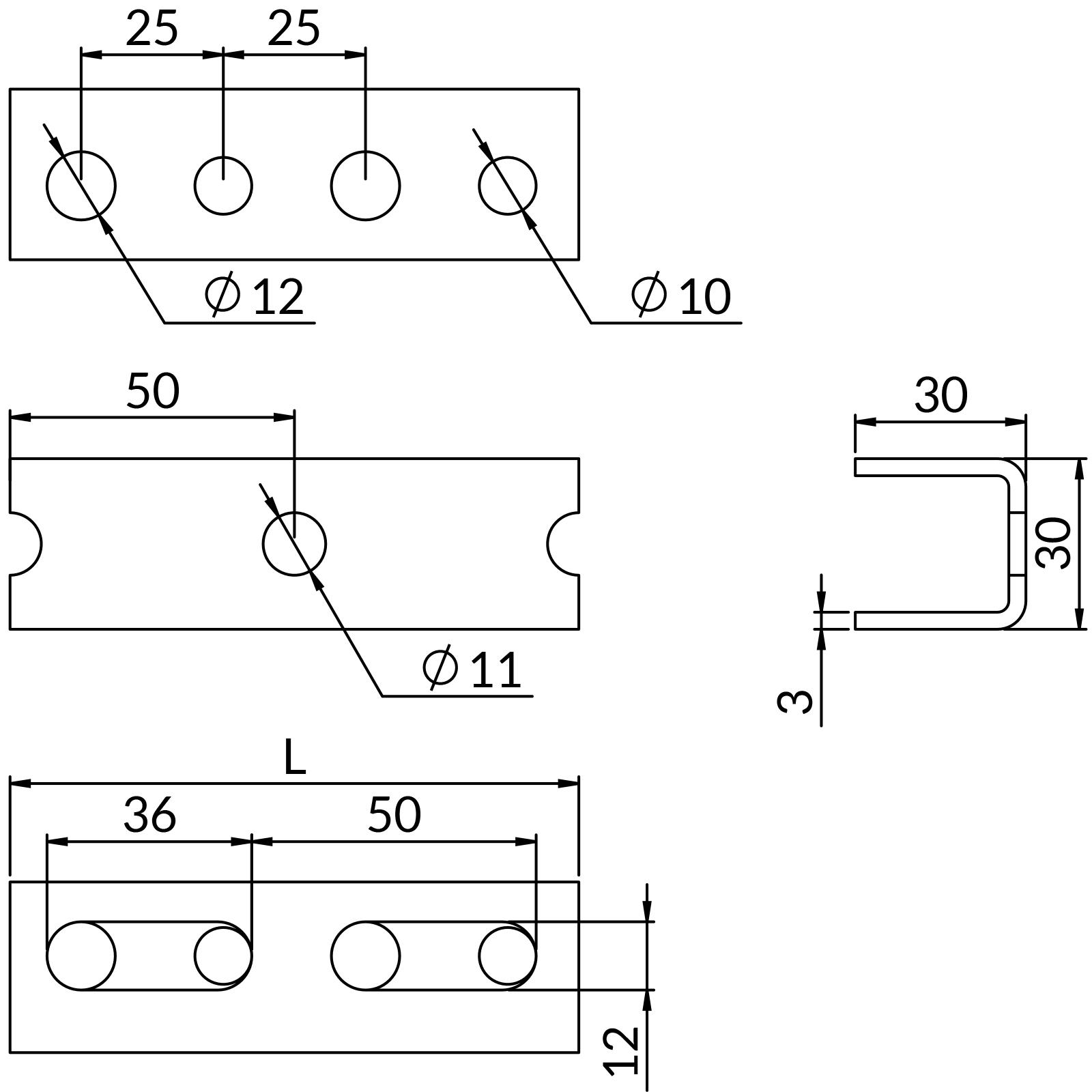 Profil montażowy TYP U3,0 L=2000mm (30x30x3,0)  (- MPP -)