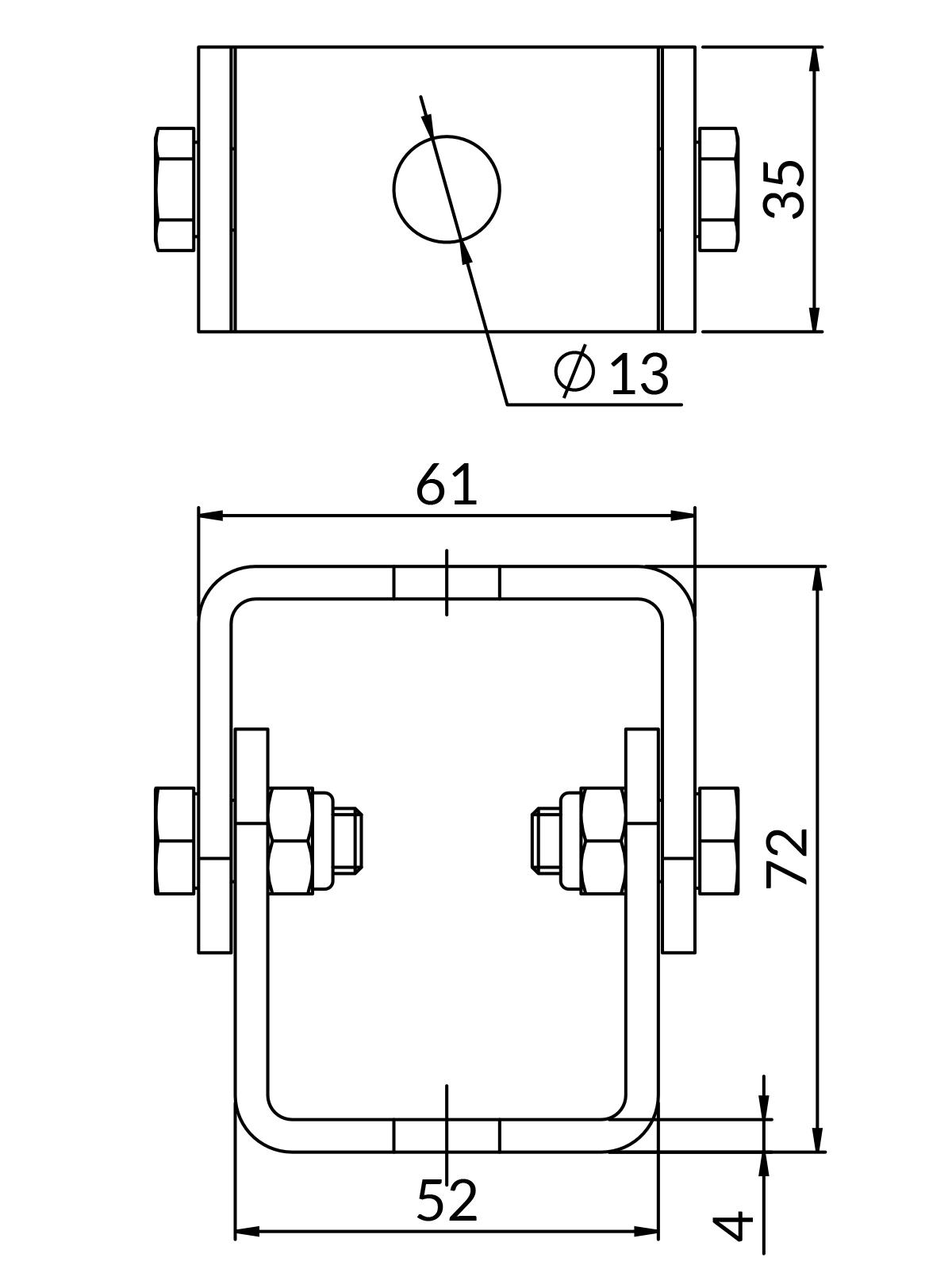 Wspornik przegubowy fi-13mm (10szt./opak)