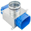 Skrzynka rozprężna kanału owalnego, z odejściem DN