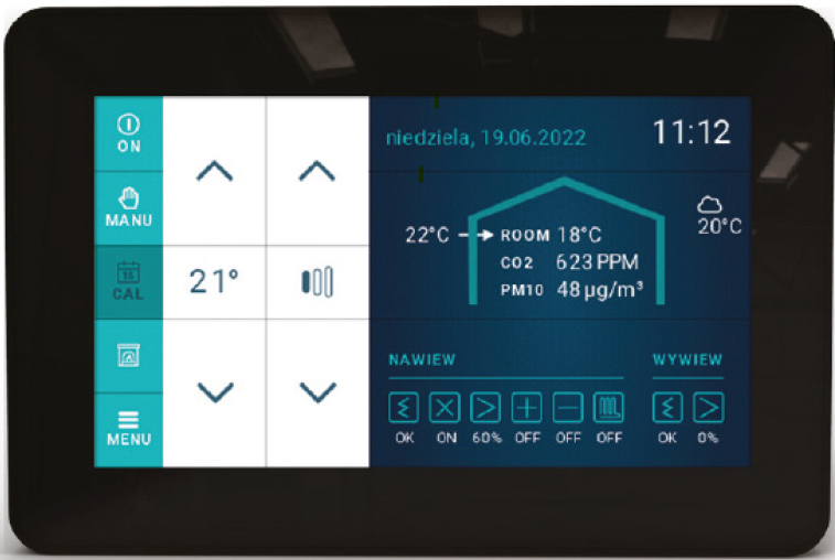 Panel sterowania Advance 5" dotykowy z wbudowanym wifi do central EXPRE XV